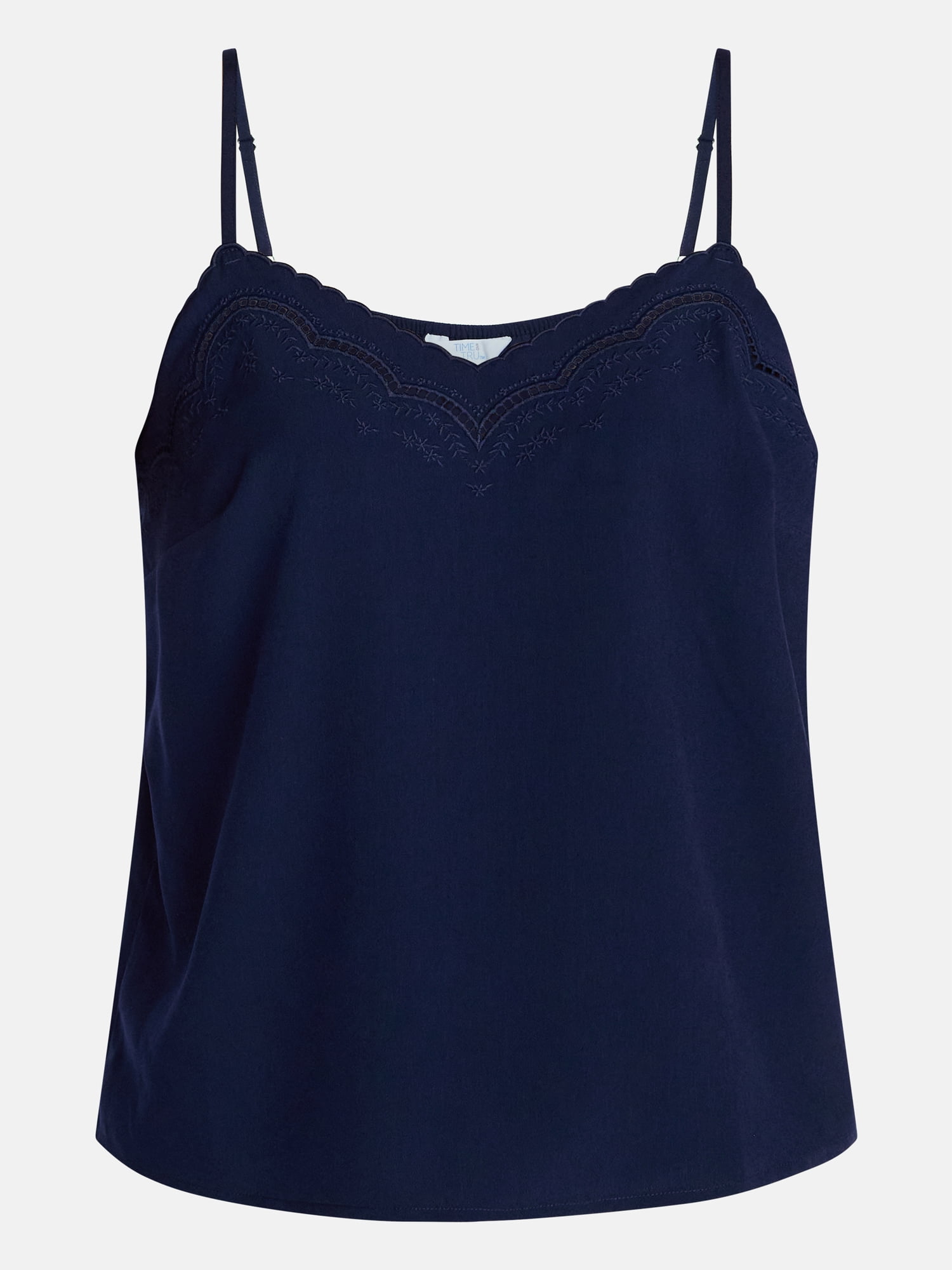 Time and Tru Embroidered Cami, Size XS-XXXL