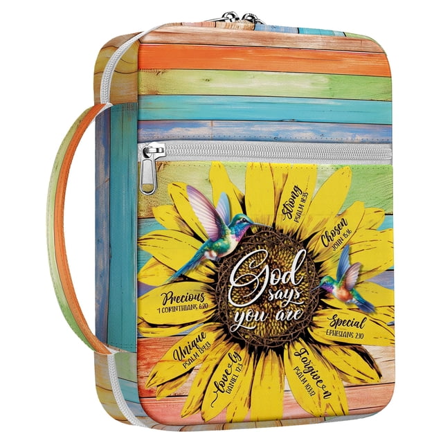Bible Case MYSMOR Sunflower para mujer de poliéster con asa