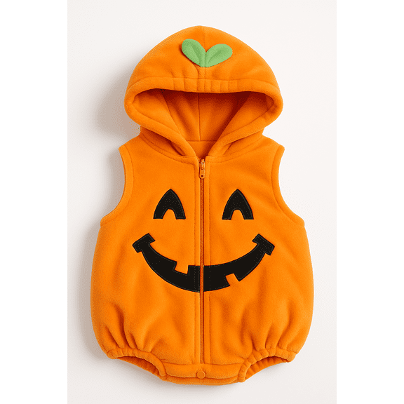 StylesILove Infant Toddler Halloween Kid Fleece Pumpkin Costume Comfy Jumpsuit (80/6-12 Months)