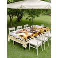 thumbnail image 4 of Outdoor Tablecloth with Umbrella Hole for Patio/Picnic/Party/Camping, Yellow Yak Waterproof Table Cloth Rectangle Table Cover Washable, Sunflowers Checkered Elegant Pastoral Buffalo (60"x 120"), 4 of 8