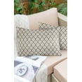 thumbnail image 6 of Pack of 2 Outdoor Pillow Covers, Rustic Moroccan Geometric Quatrefoil Dark Blue Lattice Waterproof Square Throw Pillowcase Cushion Decorative Pillow Covers for Couch Patio Tent, 20x12 in, 6 of 6