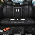 thumbnail image 2 of DIKSOAKR Fit Kia Soul EV 2015-2024 Car Seat Covers Full Set 5 Seats Faux Leather Cushion Protector （Black）, 2 of 5