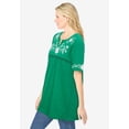thumbnail image 3 of Woman Within Plus Size Embroidered Split-Neck Tunic, 3 of 5