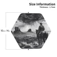 thumbnail image 2 of Leather Coasters with Heat-resistant for Drinks, 60s Black White Western Cowboy -标题2 Hexagon, 2 of 5