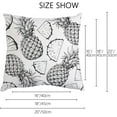 thumbnail image 6 of 2 Pillowcases 20x20 inch black white pineapple Square Throw Pillow Cover Protector Pillow Sham Case with Zipper Set of 2, 6 of 11