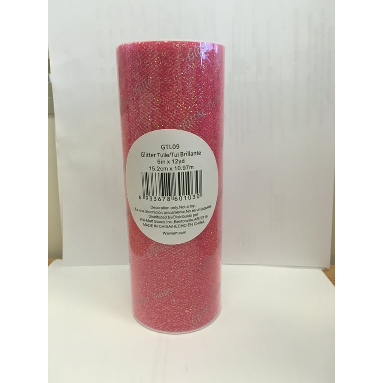 Wholesale Glitter Sparkle on Tulle Fabric Pink 150 yard roll