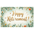 thumbnail image 2 of Floral Design Retirement Banner Decorative Leaves Elegant Typography for Retirement Party Indoor Decoration Event Celebration, 2 of 8