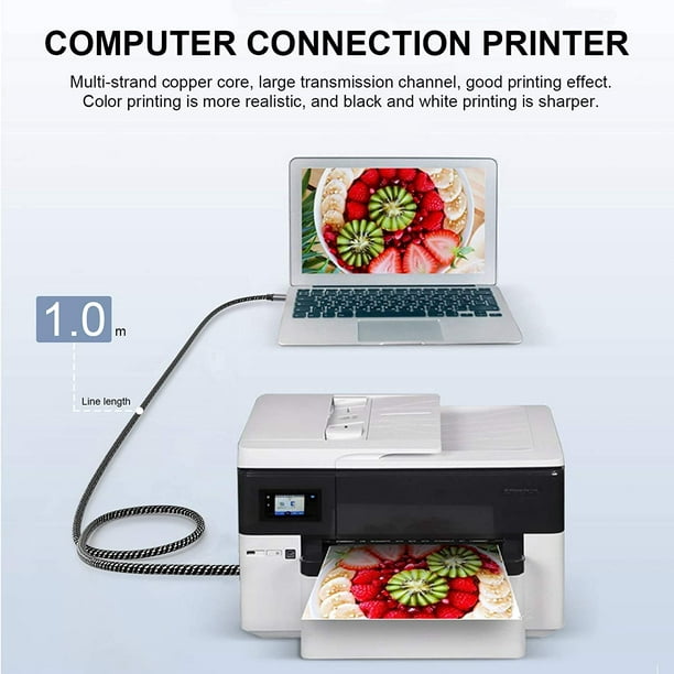 Câble alimentation secteur pc mac ecran imprimante fax scanner cordon noir