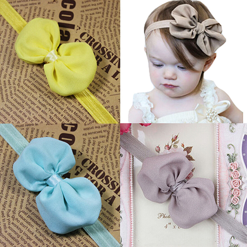 10Pcs Kids Girl Baby Chiffon Toddler Flower Bow Headband Cute Hair Band Headwear