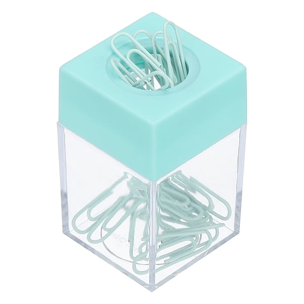 Soporte magnético para clips de papel Uxcell, organizador de clips de papel de gran capacidad para escritorio, verde