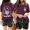Wine, variant on QHWAUAKFBN T Shirts For Women Loose Fit ’S Crew Neck Double Letter Print Short Sleeve Tshirts Top