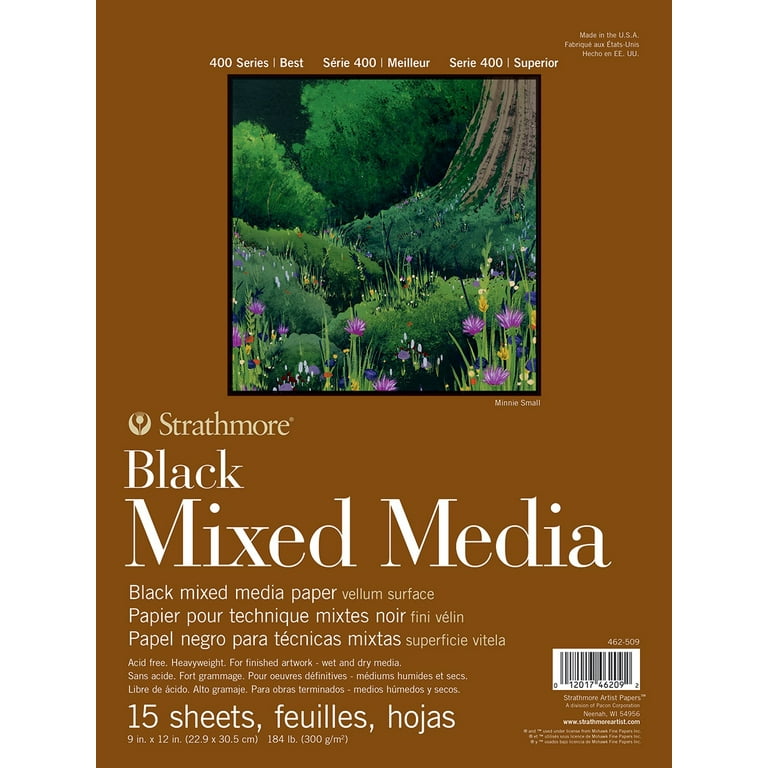 Strathmore 400 Series Mixed Media Pad - Black - 9 x 12