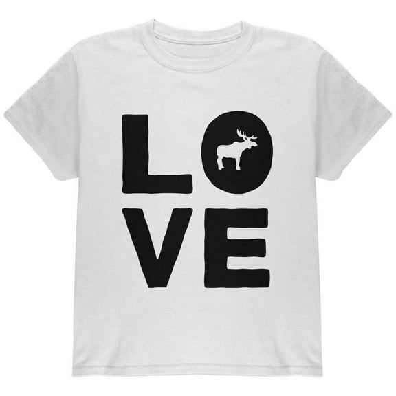 Autumn Moose Love Youth T Shirt White Youth X-SM
