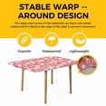 thumbnail image 4 of Tropical Plants Table Cloths for 3 Foot Rectangle Tables, Summer Farmhouse Vintage Camels Red Patio Waterproof Elastic Fitted Tablecloths, Washable Rectangular Table Cover for Camping, 4 of 8