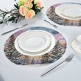 thumbnail image 4 of 15.4" Round Placemat Set of 6 Polyester Fabric Place Mats Non-Slip Dining Kitchen Table Mats for Kitchen Party Decor Watercolor Winter Landscape, 4 of 5