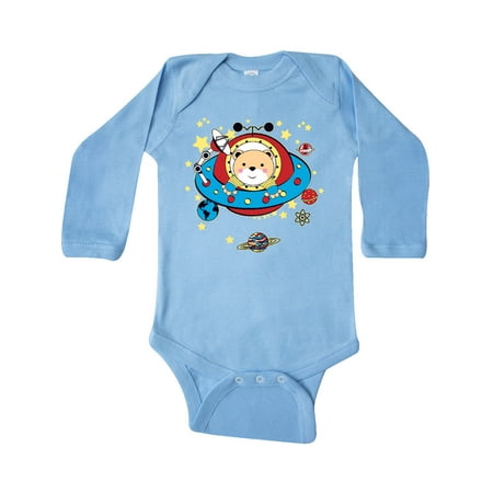 

Inktastic UFO Space Bear Gift Baby Boy or Baby Girl Long Sleeve Bodysuit