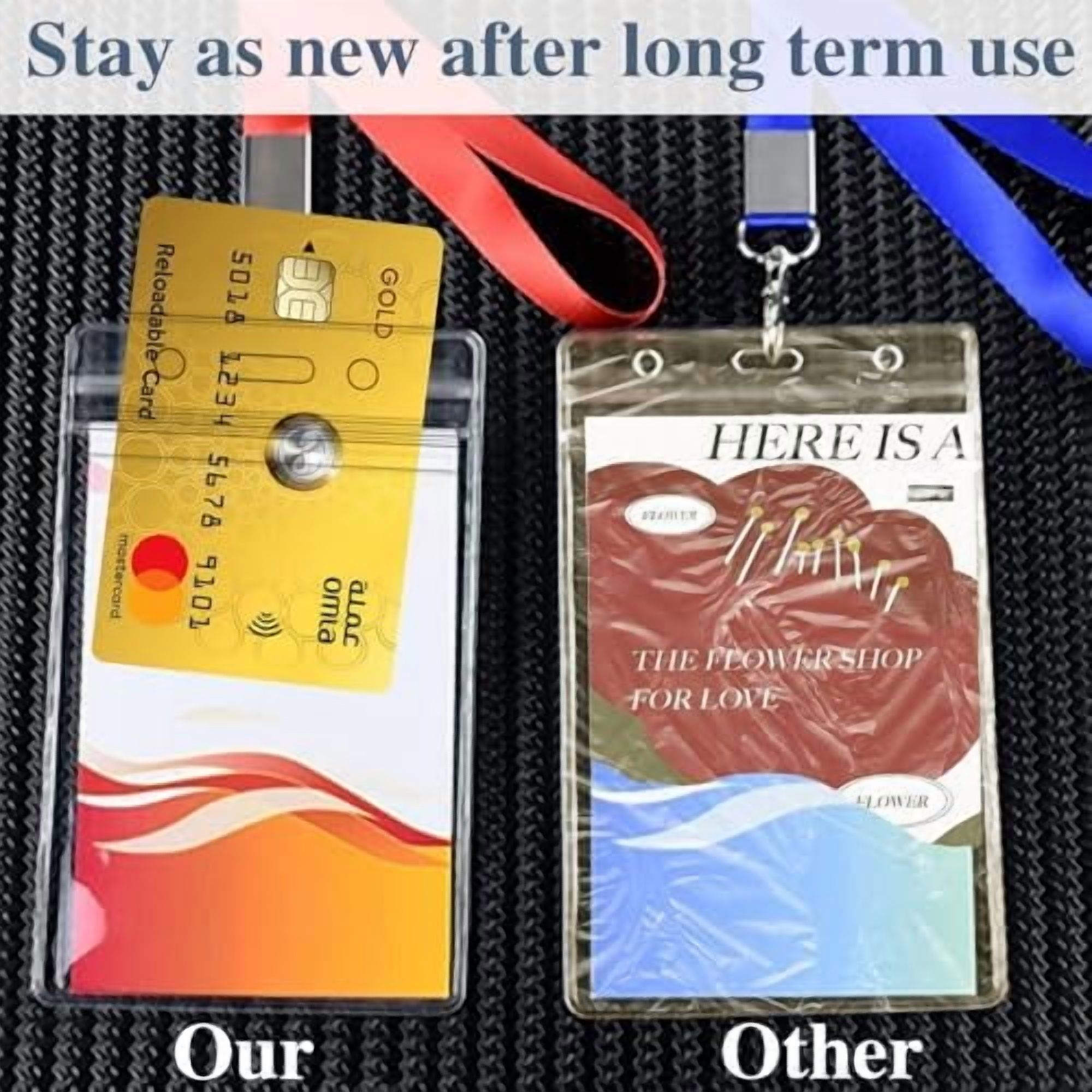 50Pcs Badge Holder, Extra Thick ID Card Name Badge Holder, Vertical Name tag Holder with Waterproof Type Resealable Zip