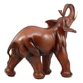 thumbnail image 4 of Ebros Gift 13” Trunk Up Elephant Garden Statue, Faux Mahogany Finish, 4 of 5