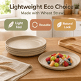 thumbnail image 4 of 10 Inch Wheat Straw Dinner Plates, Set of 8 Unbreakable Plates, Microwave & Dishwasher Safe, Lightweight Modern Tableware, Reusable Dinner Plates for Kitchen Daily Use(Beige), 4 of 8