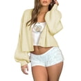 thumbnail image 2 of Women'S Button Down Cardigan Sweater Drop Shoulder Long Sleeve Casual Outerwear Yellow S, 2 of 9