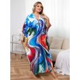 thumbnail image 2 of Plus Size Kaftan Dresses for Women Long Caftan Loungewear Maxi Beach Dress Oversized Beachwear Elegant House Wear Nightgown moomoo Dress Vacation Outfits Summer Mexico Resort Tunic Maternity Dresses, 2 of 10
