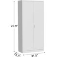 thumbnail image 2 of Studyset Storage Metal Cabinet with Lock,Steel Locker 71" with Doors and 4 Shelves Adjustable 4 Adjustable Feet and Lock Tall Storage Cabinet for Pantry Garage Craft Bedroom Office Shop, 2 of 7