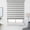 Steel grey, variant on Faux Linen Zebra Shade, Cordless Free-Stop Zebra Blind with Dual Layer for Bedroom/Living Room/Office