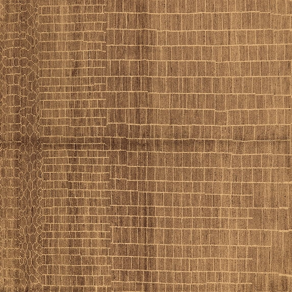 Ahgly Company Indoor Square Oriental Brown Industrial Area Rugs, 3' Square