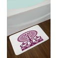 thumbnail image 2 of Folk Art Bath Mat, Polish Folkloric Design Monochromatic Kurpie Papercuts Illustration, Plush Bathroom Decor Mat with Non Slip Backing, 29.5" X 17.5", Purple and White, by Ambesonne, 2 of 2