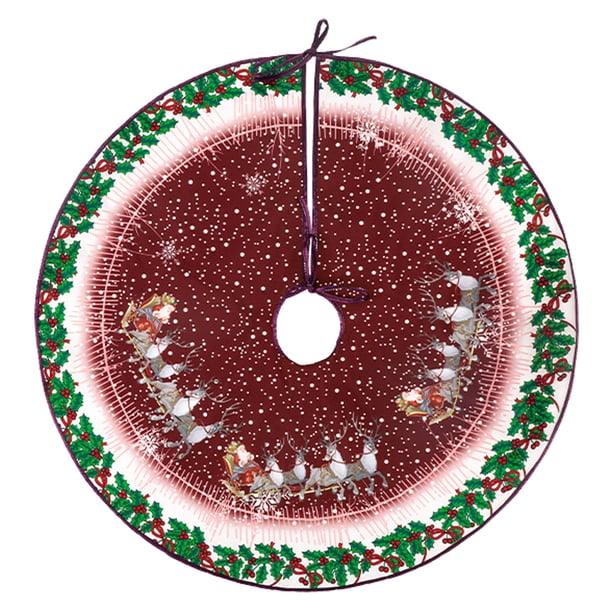 FloreceBien 60 cm Nuevo árbol de Navidad vestido estampado árbol fondo decoración suministros navideños adornos