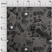 oneOone Polyester Lycra Black Marlin Fabric Cat Craft Projects Decor Fabric Printed By The Yard 56 Inch Wide-WPG