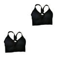 thumbnail image 1 of Thinsony Supportive Sports Bra Yoga Crop Top Vest for Workouts Black L 2Set, 1 of 6