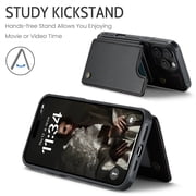 For iPhone 16 Pro Max Case with Card Holder, Wallet Case for Women Men with RFID Blocking, Durable Leather Kickstand Magnetic Clasp Shockproof for iPhone 16 Pro Max