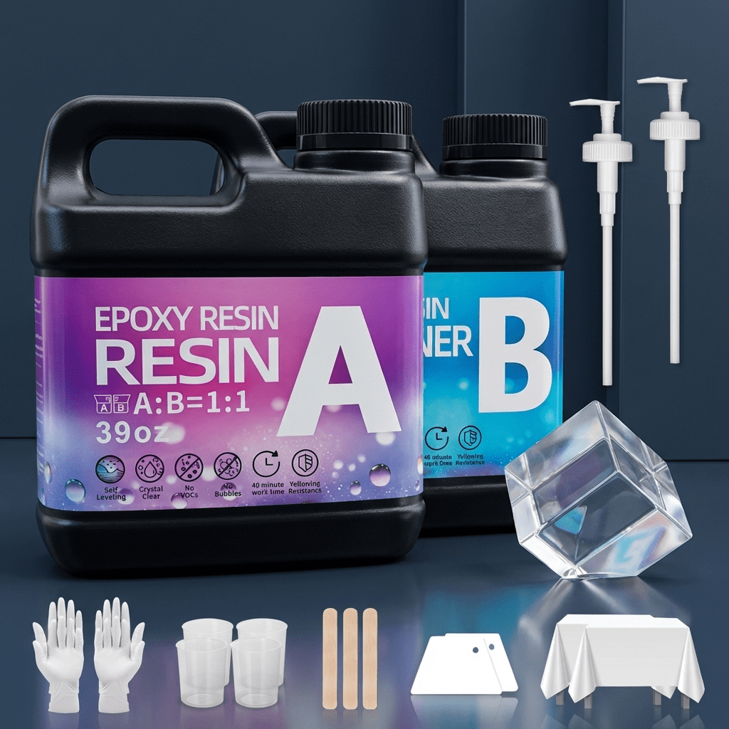 Epoxy Resin 78OZ with 250g Resin Remover，Newly Formulated Crystal Clear Resin, Strong, Bubble-Free, Anti-Yellowing Art Resin That, Suitable for Casting, DIY, Molds, Jewelry, Easy to Mix 1:1 Ratio