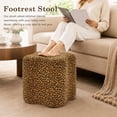 thumbnail image 7 of Casa Pura Furniture Ottoman Leopard Brown Velvet Clover-Shaped 250 lb Capacity 15.7 in, 7 of 7