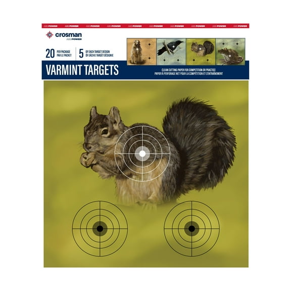 Crosman Varmint Shooting Targets, 20 Count, 9.75" x 9.0", .01 LBS, 0496