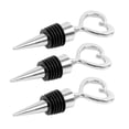 thumbnail image 5 of 3 Pcs 11CM Zinc Alloy Silicone Heart Shape Wine and Beverage Bottle Stoppers (Suit for 15-20mm Wine Bottles), 5 of 6