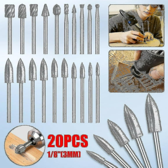 Wood Carving Engraving Bit Set - Milling Cutter for Dremel Rotary Tool