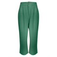 thumbnail image 5 of LEKODE Cotton Linen Pants Women Wide Leg Straight Leg Trousers with Pocket Green M, 5 of 5