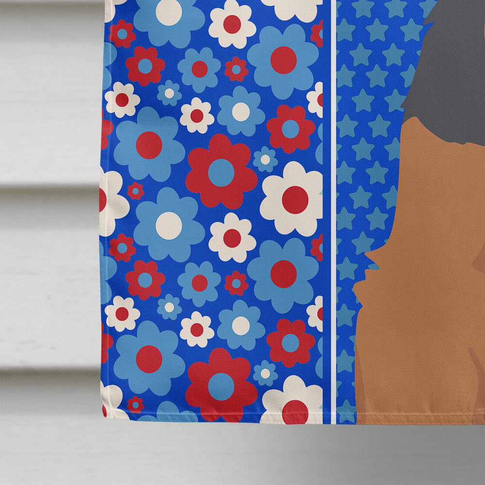 Grizzle and Tan Airedale Terrier USA American Flag Canvas House Size