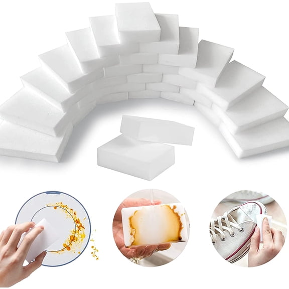 Sunjoy Tech Magic Sponge Eraser Cleaner, Home Cleaning Sponges in Bulk - Multi Surface Scrubber Foam Cleaning Pads - Bathtub, Floor, Baseboard, Bathroom, Wall Cleaner