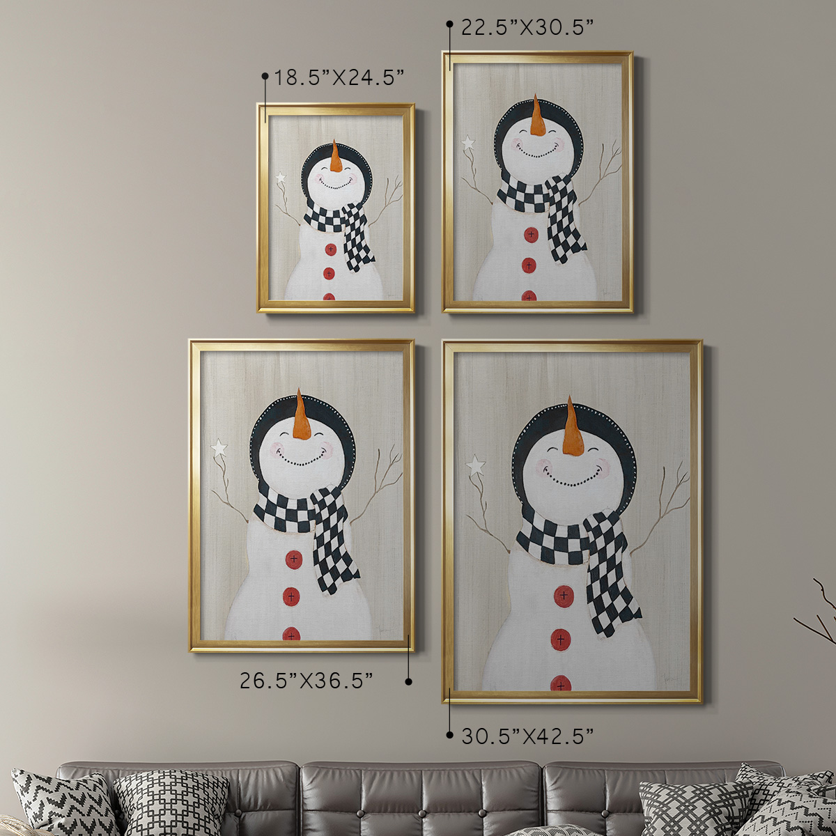 Festive Snowman II Premium Classic Framed Print - Ready to Hang
