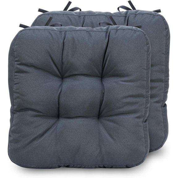 Tufted Memory Foam Chair Cushions,16.5'' x 16.5'',Square Seat Cushion for Kitchen Dining Chairs