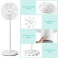 thumbnail image 6 of Canddidliike 16" Stand Fan, 3 Settings Speeds Adjustable Heights Fan for Outside Patio Backyard, White, 6 of 9