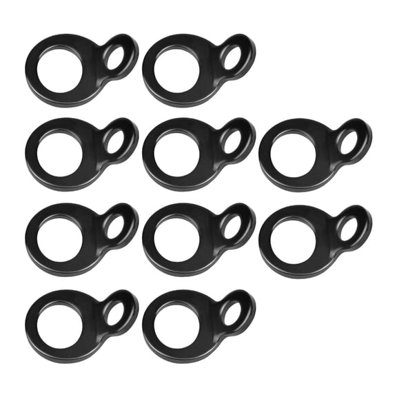 10Pcs Heavy Duty Black Stainless Steel O Rings Anchors Hooks For Motorcycle Trailer And Truck Bed Tie Downs