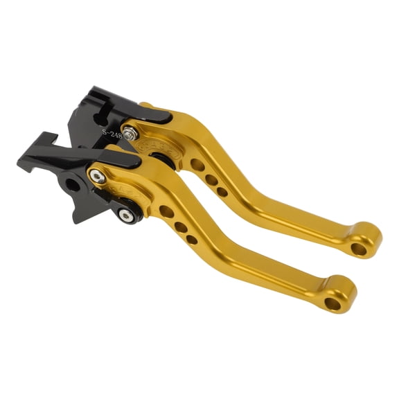 Unique Bargains Short Brake Clutch Levers for SUZUKI GSR750/GSX-S750 2011-2021 6 Position Adjustable Motorcycle Handlebar Brake Lever Aluminum Alloy Gold Tone 1 Pair