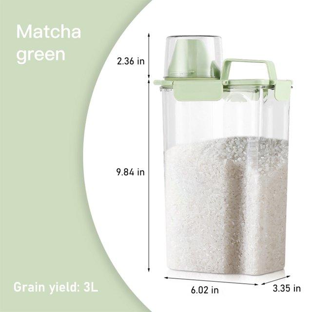 Plastic Transparent Tank, Rice Storage Barrel, Household Food Container Grain Storage Box For Oatmeal, Grain, Cereal, Pasta, Flour