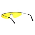 thumbnail image 4 of Funky Disco Flat Top Robotic Metal Half Rim Shield Triangle Sunglasses Blue Solid Yellow, 4 of 4