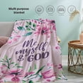 thumbnail image 5 of Purple Floral Blue Bible Verse Blanket Religious Throws Gifts for Women Men, Christian Decor Healing Prayer Plush Soft Lightweight Flannel Fleece Blankets Scripture for Chair Bed Couch 60x50In, 5 of 8