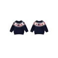 thumbnail image 2 of BemeyourBBs Toddler Baby Girl Boy Patriotic American Flag Sweater 4th of July Outfits Crewneck Long Sleeve Stars Pullover Warm Knit Sweaters Tops Spring Fall Winter Clothes, 2 of 9